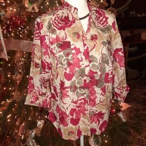 LARGE floral button down shirt JH collectibles